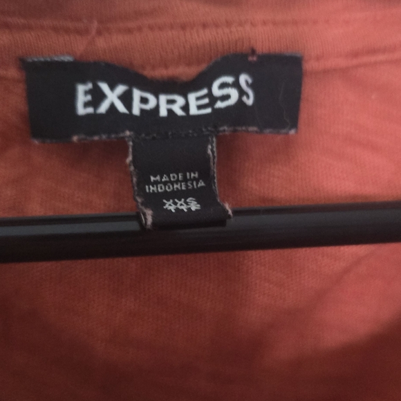 Express Rust Orange Short Sleeve Knit Casual Everyday Top Soft Cotton Modal XXS - Picture 3 of 4